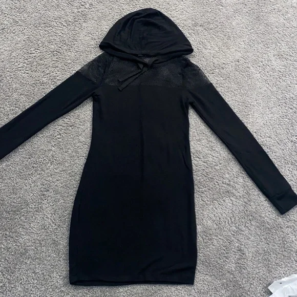 Garage | Dresses | Hooded Mesh Dress Jersey Dress | Poshmark